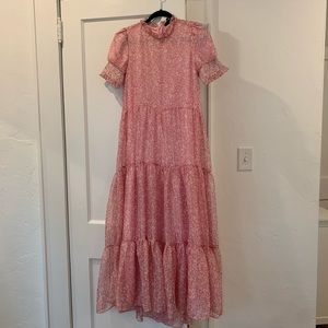 Dreamy Sister Jane maxi floral baby pink dress